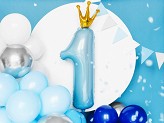 Ballon en Mylar Chiffre ''1'', 37x100cm, bleu