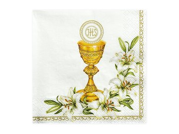 Serviettes communion calice, blanc, 33 x 33cm (1 pqt. / 20 pc.)
