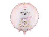 Foil Balloon Disc Kitty, 35x35 cm, mix