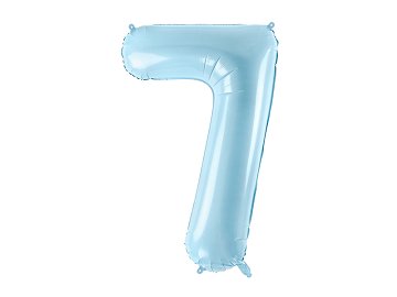 Foil Balloon Number ''7'', 86cm, light blue