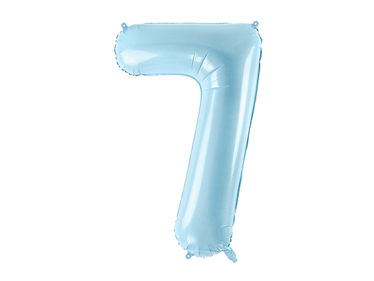 Ballon Mylar Chiffre ''7'', 86cm, bleu clair