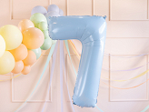 Folienballon Ziffer ''7'', 72cm, hellblau