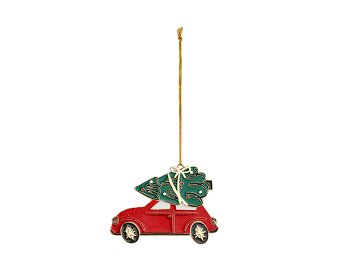 Metal hanging decoration Christmas car, 9x6.5 cm, mix