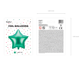 Ballon en Mylar Etoile, 48cm, vert