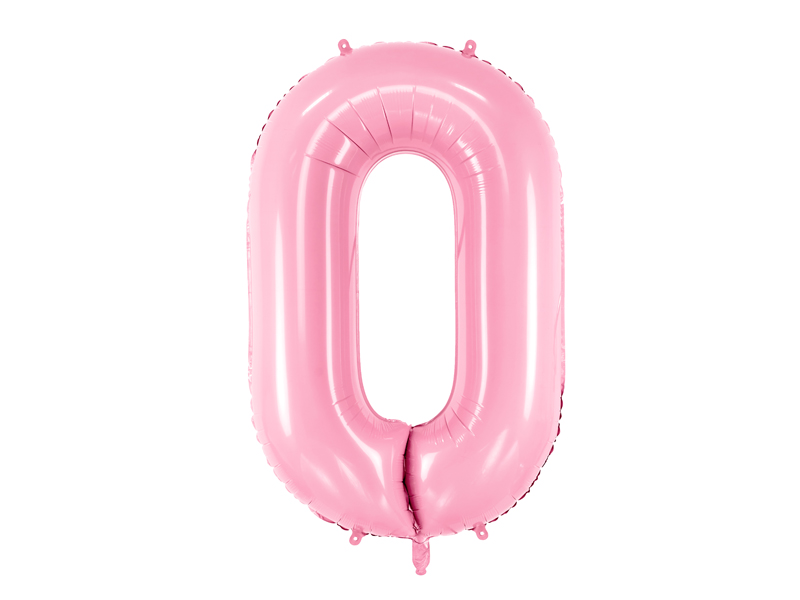 Sifferballong – siffra 0 – rosa – 86 cm
