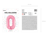 Folienballon Ziffer ''0'', 86cm, rosa