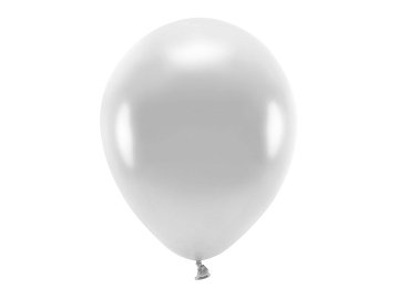 Ballons Eco métallisés 30 cm, argent (1 pqt. / 100 pc.)