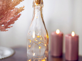 Bottle LED lights with cork, warm white, 197cm