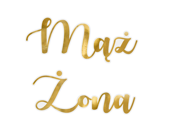 Glass stickers ''Mąż i Żona'', gold (1 pkt / 2 pc.)