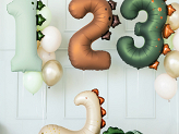 Balon foliowy Cyfra ''1'' Dinozaur, 92cm, mix