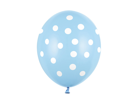 Balony 30cm, Kropki, Pastel Baby Blue (1 op. / 50 szt.)