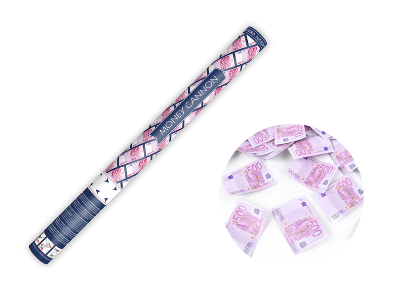 Konfettikanon – eurosedlar – mix – 60 cm