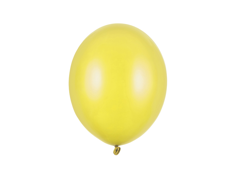 Latexballong – metallisk – citrongul – 27 cm