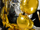 Folien-Luftballon rund Lutschtabletten 80 cm, Gold