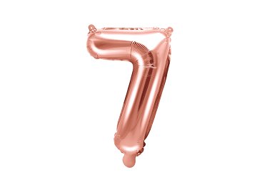 Folienballon Ziffer ''7'', 35cm, roségold