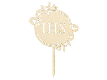 Wooden topper IHS, 23cm