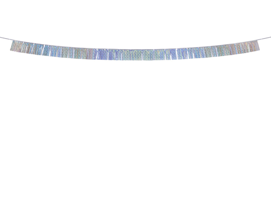 Girlanda foliowa frędzle, 300x12,5 cm, holograficzny
