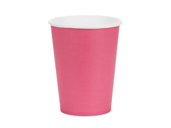 Paper Cups, dark pink, 250ml (1 pkt / 6 pc.)