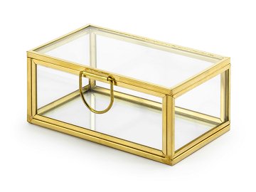 Boîte en verre, or, 9x5.5x4cm