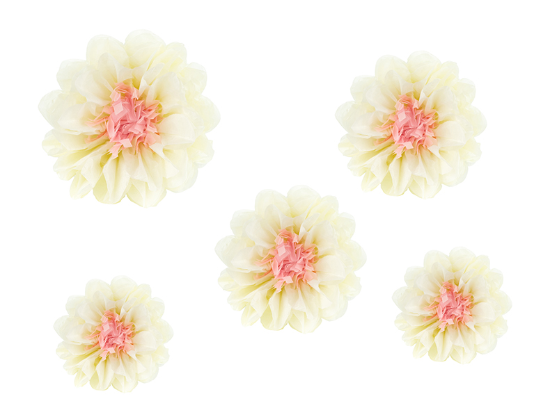 Pompom – ECO – blommor – kräm – 20 cm – 5-pack