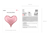 Balon foliowy Serce, 75x64,5 cm, jasny różowy