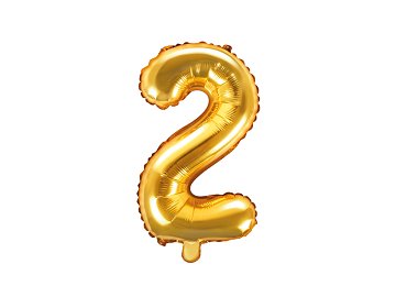 Foil Balloon Number ''2'', 35cm, gold