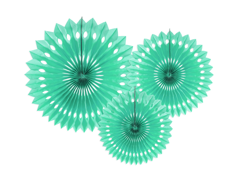 Silkespappersrosett – ECO – mint – 30 cm – 3-pack