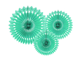 Decorative Rosettes, Mint, 20-30cm (1 pkt / 3 pc.)