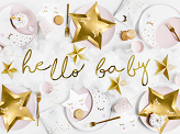 Baner Little Star - Hello Baby, złoty, 18x70cm
