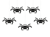 Papierdekorationen Spinnen, 27x17 cm, schwarz (1 VPE / 5 Stk.)