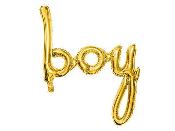 Foil balloon Boy, gold, 63.5x74cm
