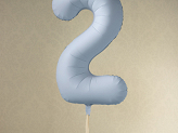 Foil Balloon Number ''2'', 86cm, misty blue