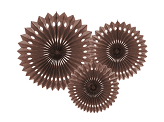 Decorative Rosettes, Brown, 20-30cm (1 pkt / 3 pc.)