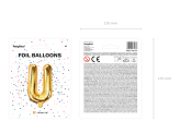 Ballon Mylar lettre ''U'', 35cm, or