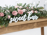 Holzaufschrift Sweet bar, weiß, 37x10cm
