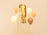 Balon foliowy Cyfra 1 - Żyrafa,  42x90 cm, mix