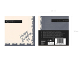 Napkins Happy Birthday Bow, 33x33 cm, beige-black (1 pkt / 12 pc.)