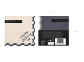 Napkins Happy Birthday Bow, 33x33 cm, beige-black (1 pkt / 12 pc.)