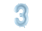 Ballon Mylar Chiffre ''3'', 72cm, bleu clair