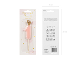 Birthday candle Number 1, light pink, 9.5cm