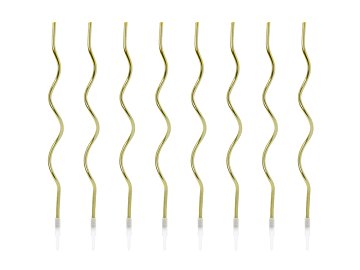 Birthday candles curl, gold, 14 cm (1 pkt / 8 pc.)
