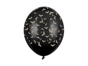 Ballons 30 cm, Chauve-souris, Noir Pastel (1 pqt. / 6 pc.)