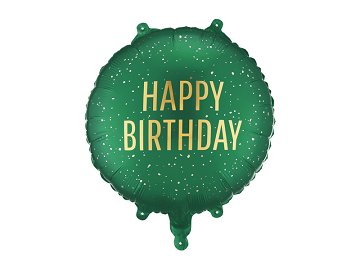 Foil balloon tablet Happy Birthday, 35x35 cm, dark green