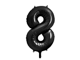 Ballon en Mylar Chiffre 8'', 86cm, noir