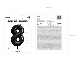 Folienballon Ziffer ''8'', 86cm, schwarz