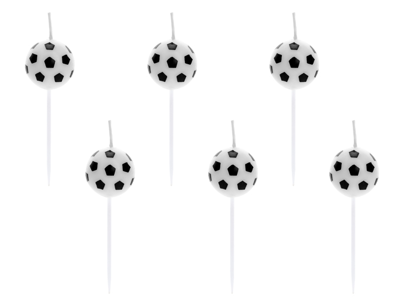 Tårtljus – Fotboll – 2.5 cm – 6-pack