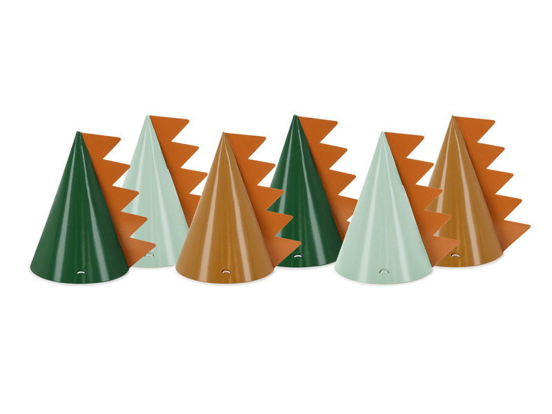 Pappershatt – Dinosaurier – mix – 14 cm – 6-pack