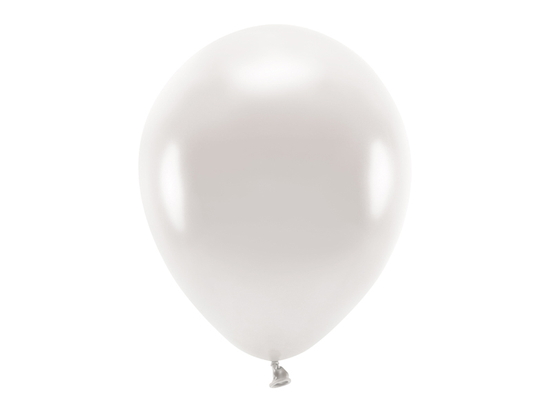 Latexballong ECO – metallisk – pärlvit – 30 cm – 10-pack