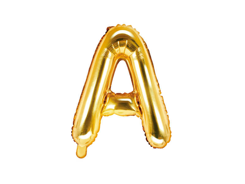 Bokstavsballong – A – guld – 35 cm