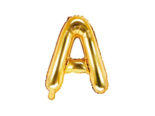 Ballon Mylar lettre ''A'', 35cm, or